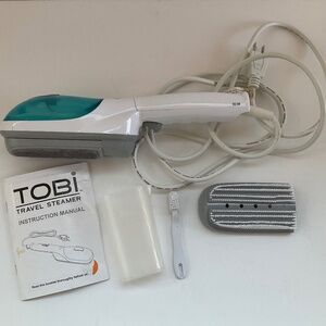 TOBI TRAVEL PORTABLE HAND HELD STEAMER WITH ATTACHMENT BRUSHES EUC